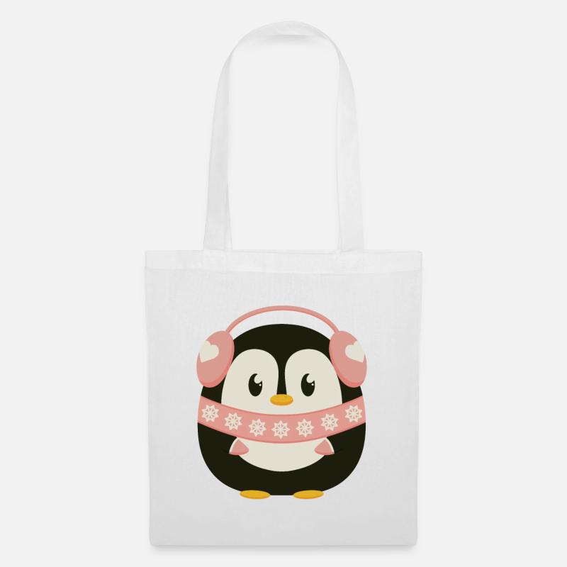 Süßer Pinguin in Pink - Stoffbeutel - Weiß