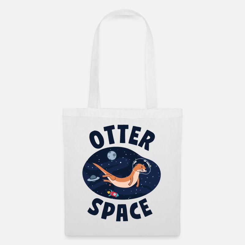 Otter Pun Space Science Astronaut - Stoffbeutel - Weiß