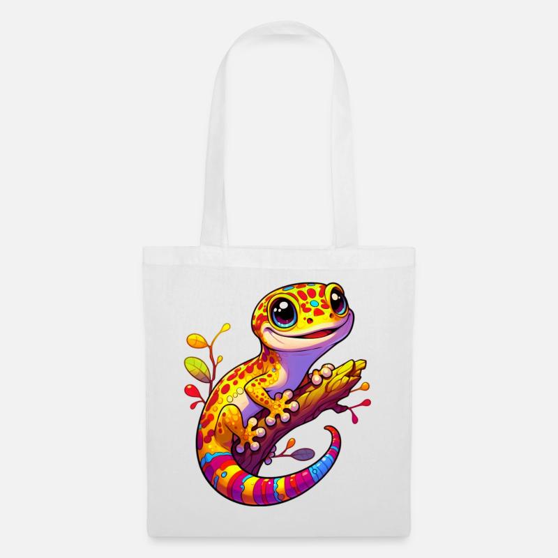 Gecko - Stoffbeutel - Weiß