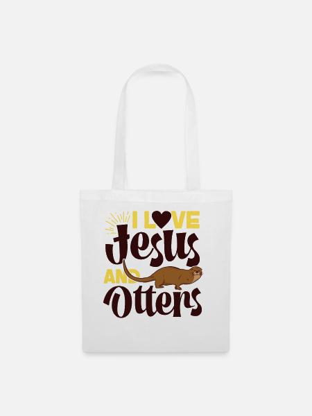 Otter Jesus Faith Christian I Love - Stoffbeutel - Weiß