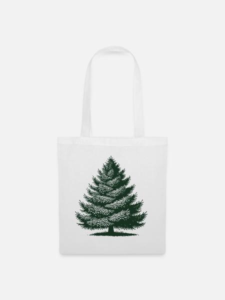 Weihnachtlicher Tannenbaum - Stoffbeutel - Weiß