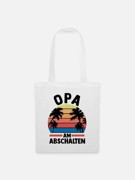 Urlaub Urlauber Großvater Opa - Stoffbeutel - Weiß