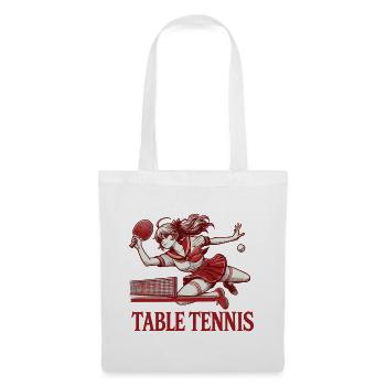 Joueur de tennis de table rétro anime - Sac en tissu - blanc - Devant