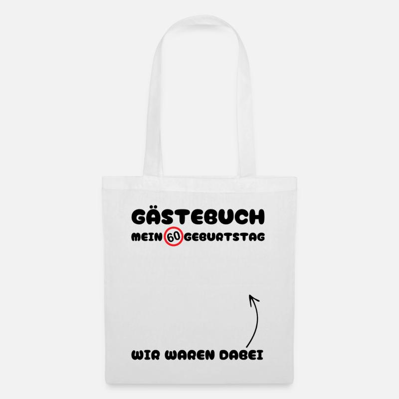 GÄSTEBUCH ZUM 60 GEBURTSTAG - Stoffbeutel - Weiß