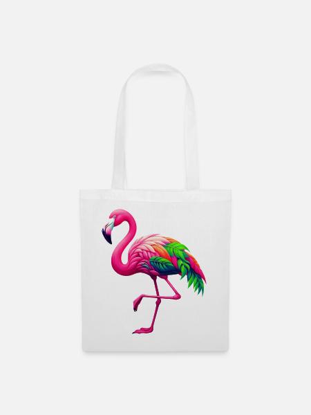 Flamingo - Stoffbeutel - Weiß