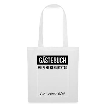 Gästebuch 20 Jahre alt 20. Geburtstag - Stoffbeutel - Weiß - Vorne