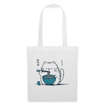 Ramen Nudeln Katzenliebhaber Kawaii Retro Japan - Stoffbeutel - Weiß - Vorne