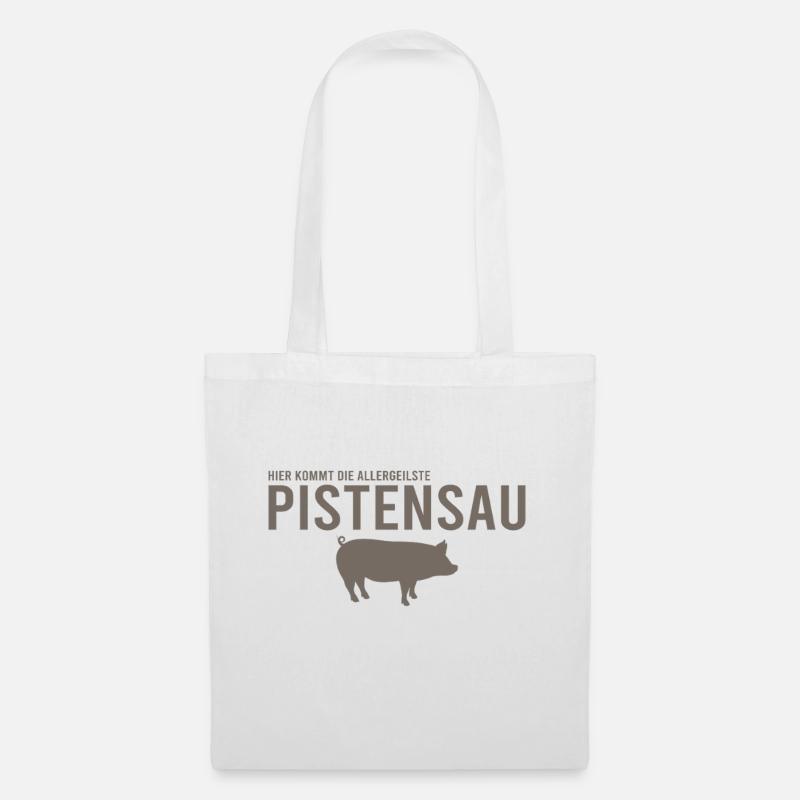 Pistensau Skifahrer Fun - Stoffbeutel - Weiß