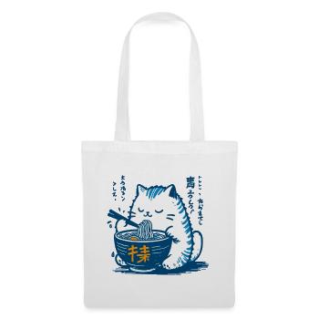 Kawaii Katzen Ramen Nudeln Japan Retro Ukiyo-E - Stoffbeutel - Weiß - Vorne