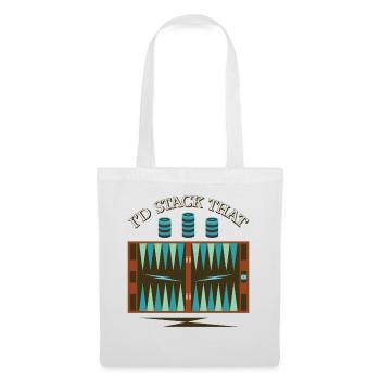 Backgammon Spiel - Stoffbeutel - Weiß - Vorne