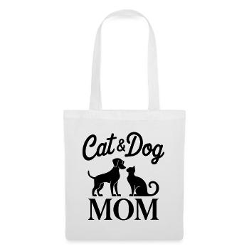 Katze und Hund Spruch Lustiges Haustier Geschenk - Stoffbeutel - Weiß - Vorne