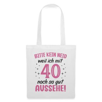 40. Geburtstag 40 Jahre Geburtstagsgeschenk Frauen - Stoffbeutel - Weiß - Vorne