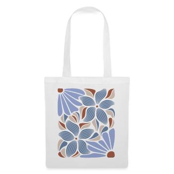 Boho Blumen Frühling Sommer Garten Natur - Stoffbeutel - Weiß - Vorne
