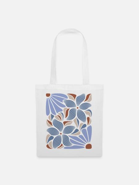 Boho Blumen Frühling Sommer Garten Natur - Stoffbeutel - Weiß