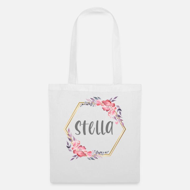 Stella Mädchen Name personalisiertes Geschenk - Stoffbeutel - Weiß