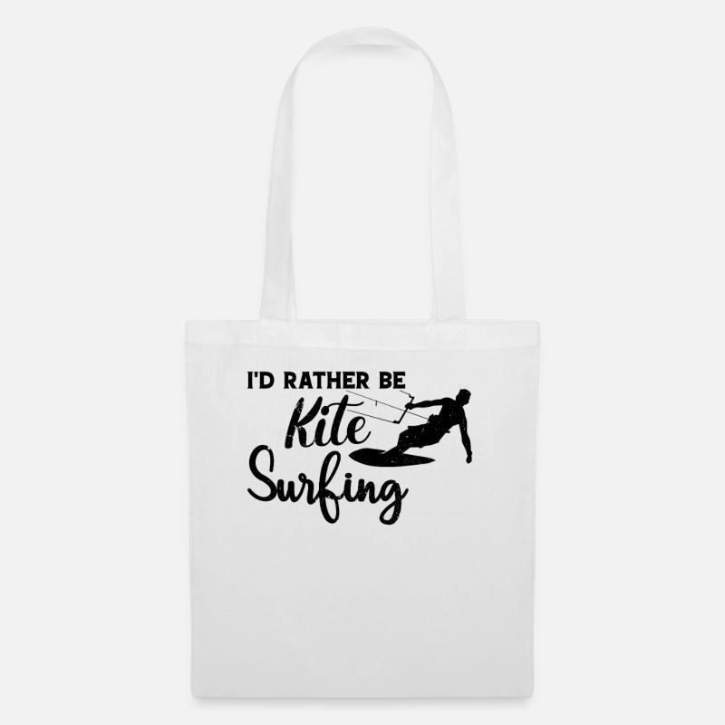 I'd Rather be Kitesurfing - Kiteboarding Lover - Stoffbeutel - Weiß