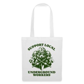 Support Local Underground Workers Lustiges Mole - Stoffbeutel - Weiß - Vorne