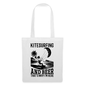 Kitesurf et bière, c’est pour ça que je suis là - Drôle - Sac en tissu - blanc - Devant
