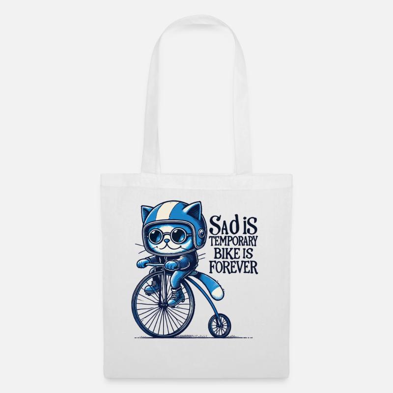 Cats Bicycle Design with Saying for Cyclists - Tote Bag - white
