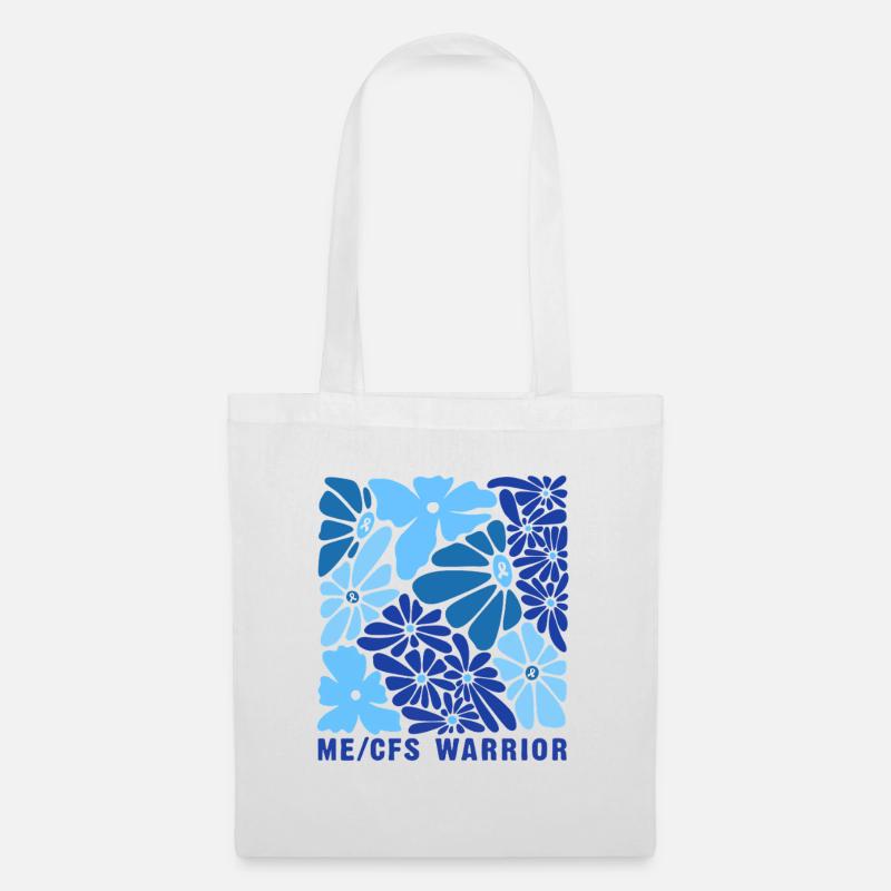 ME CFS Warrior Blumenmuster - Stoffbeutel - Weiß