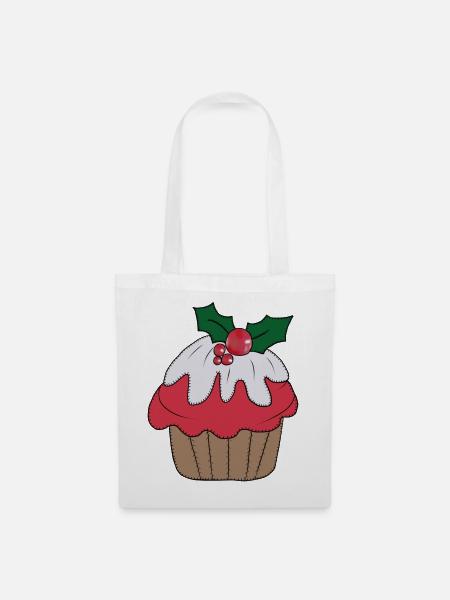 Weihnachtsmuffin - Stoffbeutel - Weiß