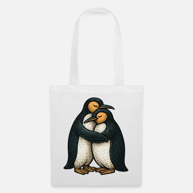 Two-Way Penguins Hug - Tote Bag - white