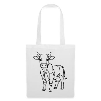 Contour géométrique de vache low poly - Sac en tissu - blanc - Devant