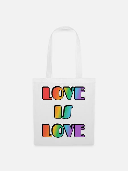 Liebe ist Liebe Regenbogen - Stoffbeutel - Weiß