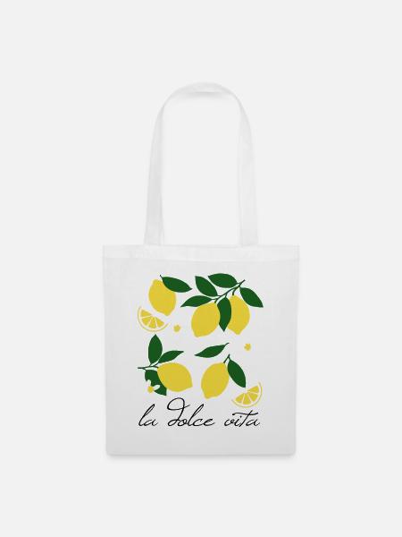 La Dolce Vita Zitronen - Stoffbeutel - Weiß