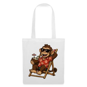 Monkey on the beach in Hawaiian look - Tote Bag - white - Front