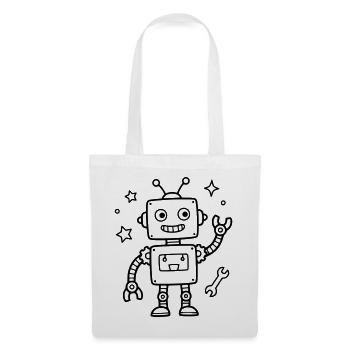 Bébé Nerd d’anniversaire des enfants Robot Jouet - Sac en tissu - blanc - Devant