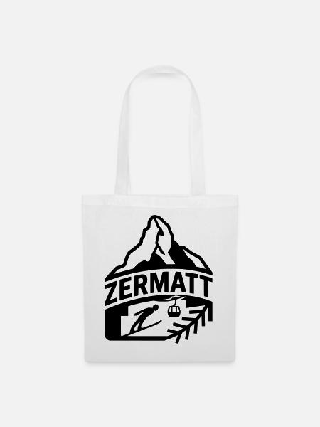 Zermatt Matterhorn Silhouette - Stoffbeutel - Weiß