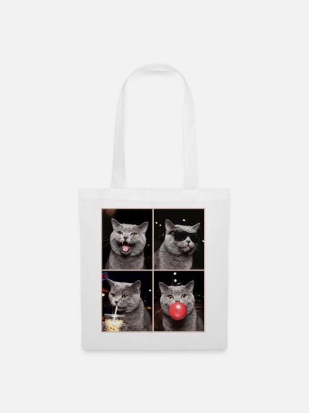 Katzen Britisch Kurzhaar Katze - Stoffbeutel - Weiß