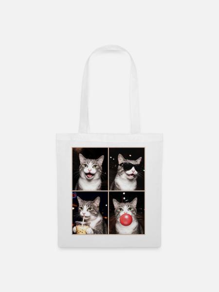 Katzen Graue Tabby Katze - Stoffbeutel - Weiß