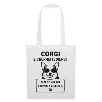 Corgi Sicherheitsdienst Signet - Stoffbeutel - Weiß - Vorne