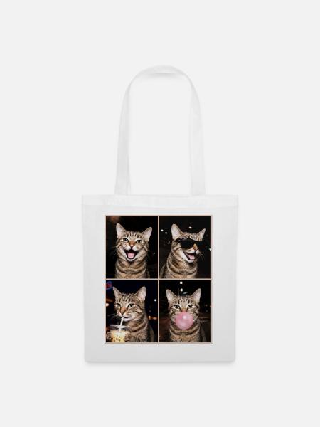 Katzen Graue Tabby Katze - Stoffbeutel - Weiß