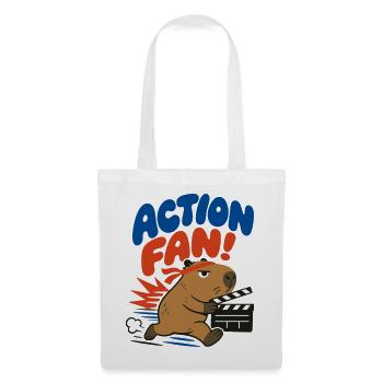 Action Fan – Capybara mit Filmklappe - Stoffbeutel - Weiß - Vorne