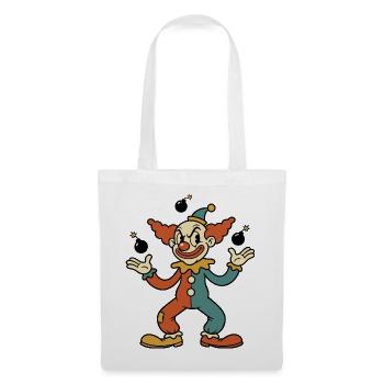 Vintage-Cartoon-Clown, der Bomben jongliert - Stoffbeutel - Weiß - Vorne