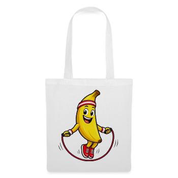 Bananen-Springseil Spaß - Stoffbeutel - Weiß - Vorne