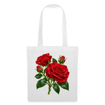 Crimson Rose Bouquet-Kunstwerk - Stoffbeutel - Weiß - Vorne