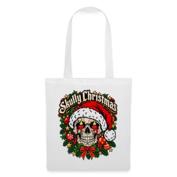 Skully Christmas - Stoffbeutel - Weiß - Vorne