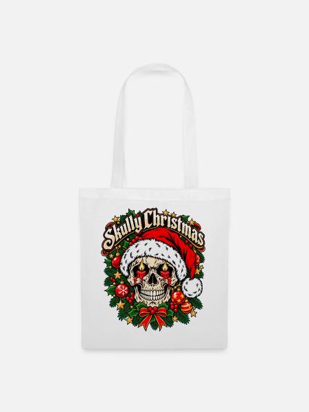 Skully Christmas - Stoffbeutel - Weiß
