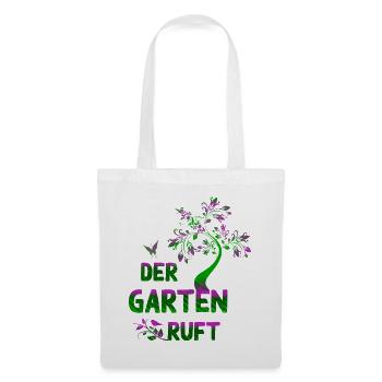 Der Garten ruet – Neongrün & Pink Botanik - Stoffbeutel - Weiß - Vorne