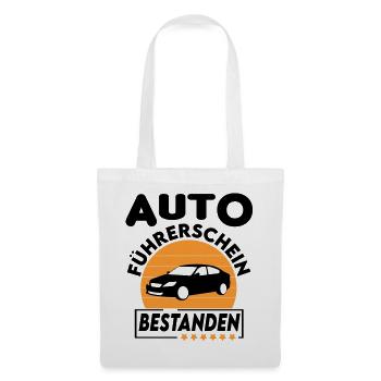 Auto Führerschein bestanden Sprüche fahren - Stoffbeutel - Weiß - Vorne