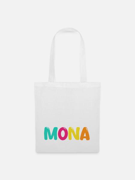 Name - Mona - Stoffbeutel - Weiß