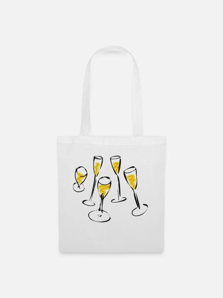 Sekt - Stoffbeutel - Weiß