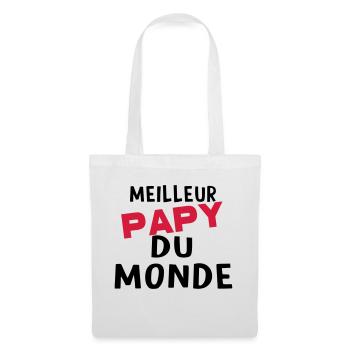 meilleur papy dU MONDE - Sac en tissu - blanc - Devant