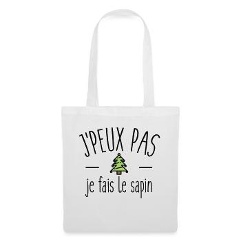 Je peux pas je fais le sapin - Sac en tissu - blanc - Devant