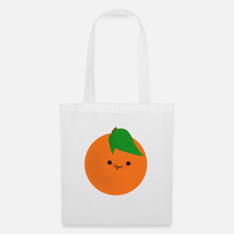Nette orange - Stoffbeutel - Weiß