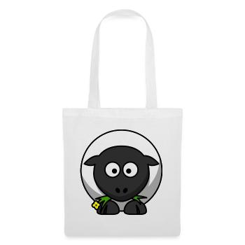 Dessin animé de mouton de nuit au clair de lune - Sac en tissu - blanc - Devant